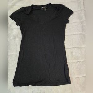 Elegant Black V-Neck Women's Tee
